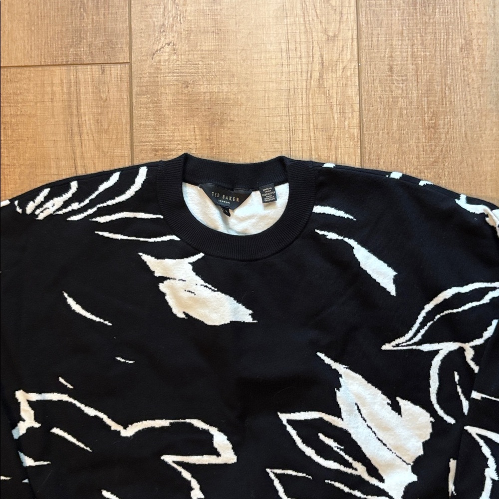 Ted Baker Cropped Jacquard Knit Sweater - Picture 2 of 9